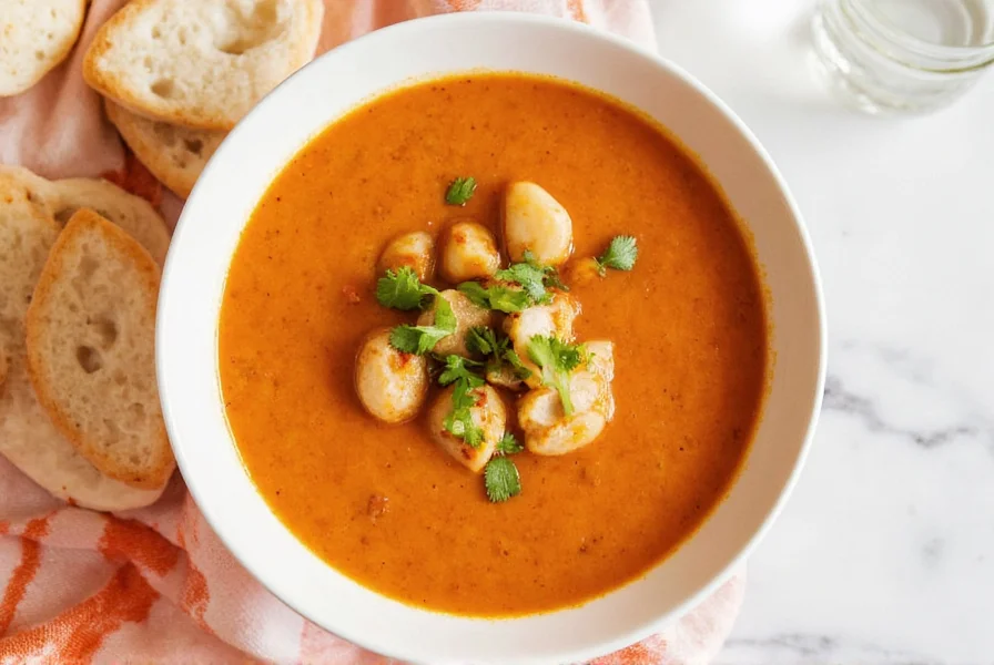 Pot of zuppa soup on stove