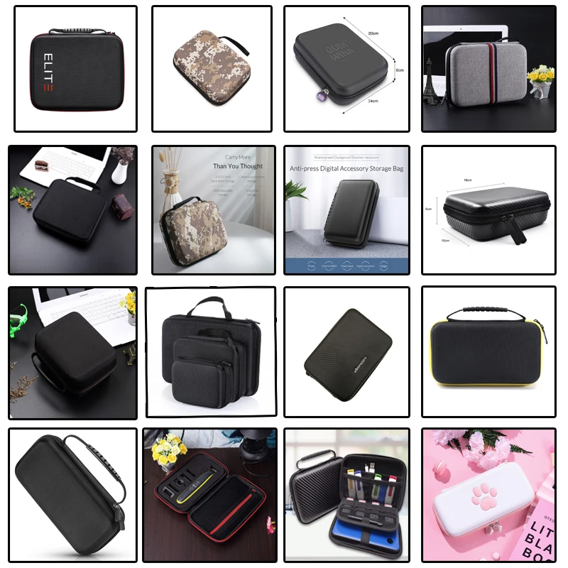 Mini Custom Logo Hard Shell Travel Ziplock Bag Eva Earphone/earbud Case