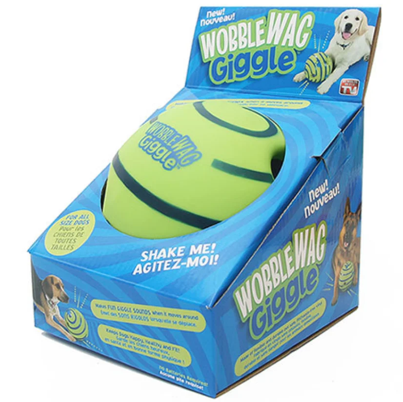 Wholesale Dog Toys Interactive Pet Giggle Ball 10cm 14cm Green Wobble