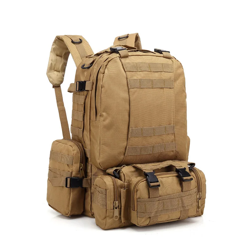 

2021 Wholesale High Quality Cheap Waterproof Camping Bag Boys Men Oxford outdoor army bag climbing military combination backpack, Customized color