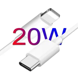 1m 2m 3m mobile phone fast charging cable usb cable usb c 18w pd type c 20w pd cable for apple iphone 6 7 xr xs 11 12 13 pro max