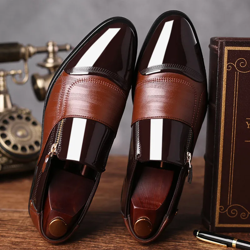 

Men's leather shoes business dress casual Pointed oxford, Black, brown
