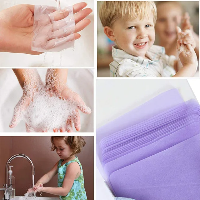 
Hot sell travel supplies portable disposable hand washing mini sheet paper soap 