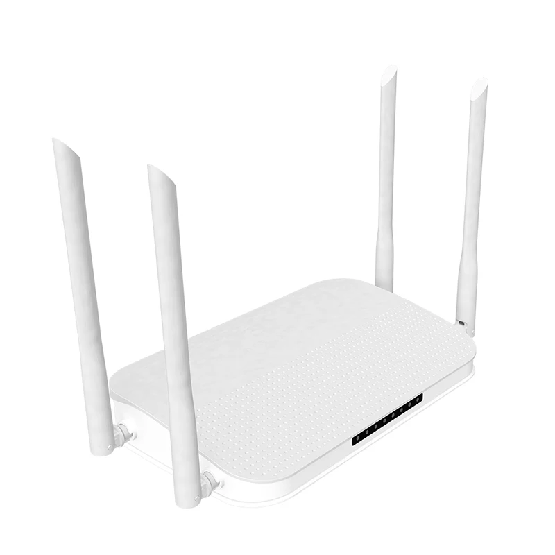 

Gigabit 1 WAN 4 LAN port 1plastic wired smart home 2020 USB TF card slot 4antennas ac1200 home dual band wifi wireless router, Could be customized