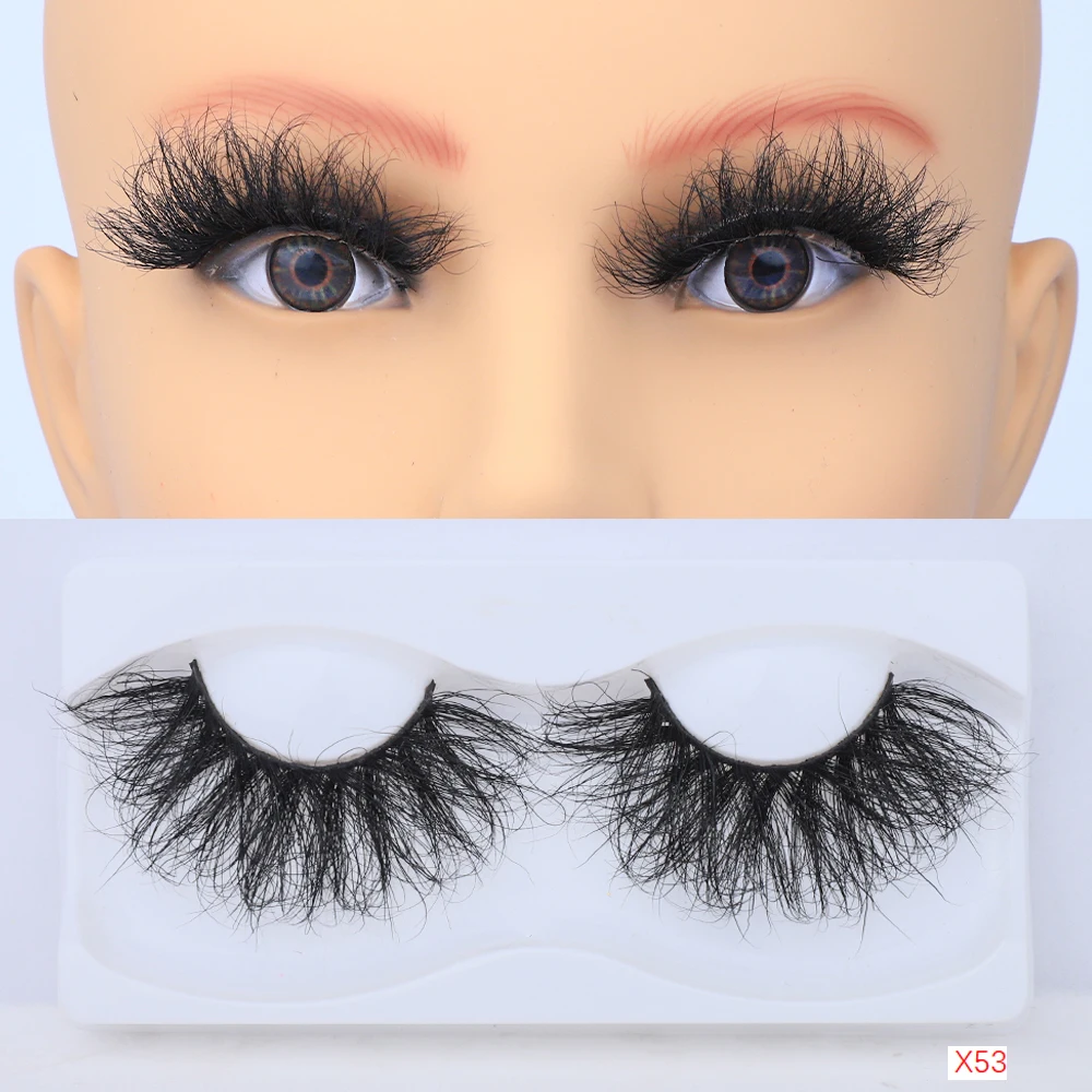 

wholesale 3d mink 25mm eyelashes natural 3d real false eye mink lashes eyelash vendor customized boxes 25mm, Black