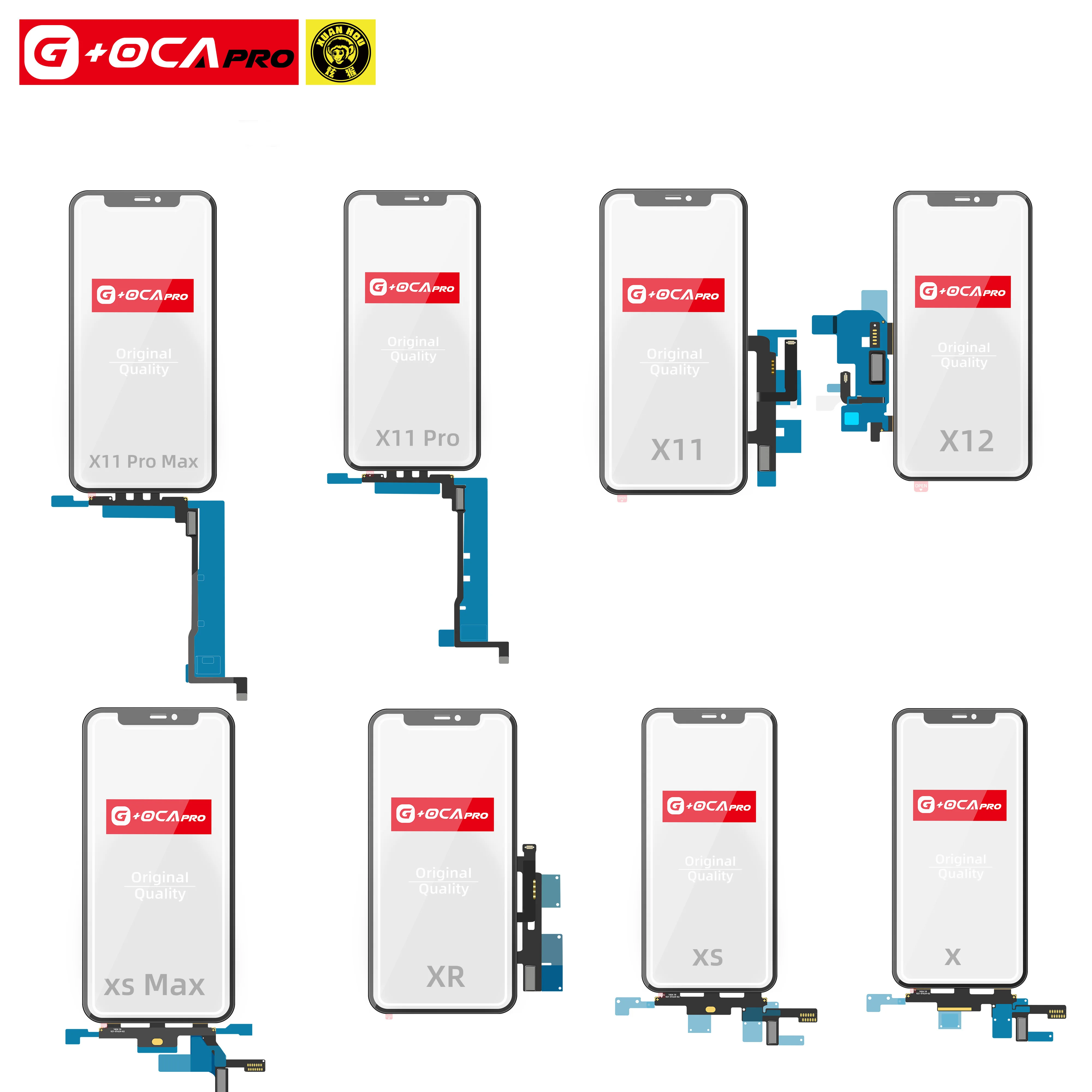 

G+OCA Pro Touch Screen Digitizer Panel Sensor Outer Glass Lens For iPhone X Screen Digitizer Panel Replacement