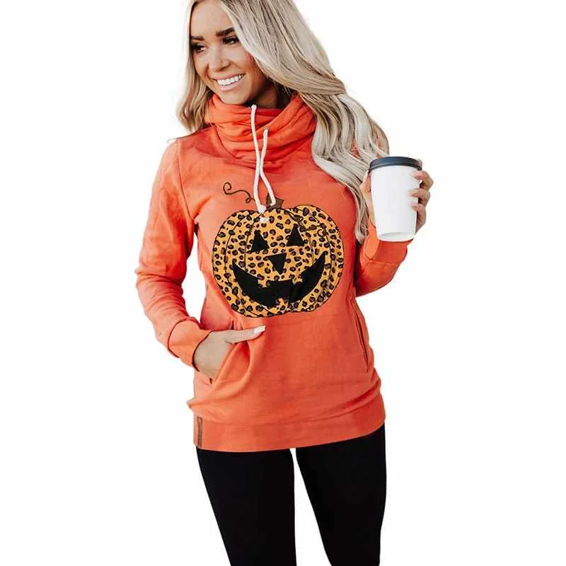 

Long Sleeve Cowl Neck Drawstring Cartoon Sweatshirt Hoodie Women