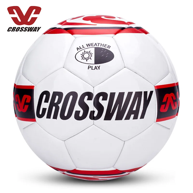 

Machine stitching wear resistant PU synthetic leather  official match soccer ball football, White with blue