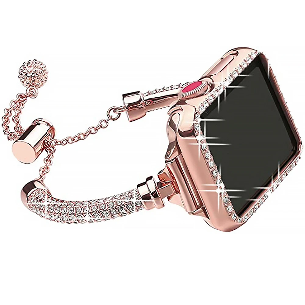 

Sparkling Crystal Bracelet iWatch Series 8 7 SE 6 5 4 3 Strap Diamond Wrist for Apple Watch Ultra Band 49mm 45mm 38mm 41mm 44mm