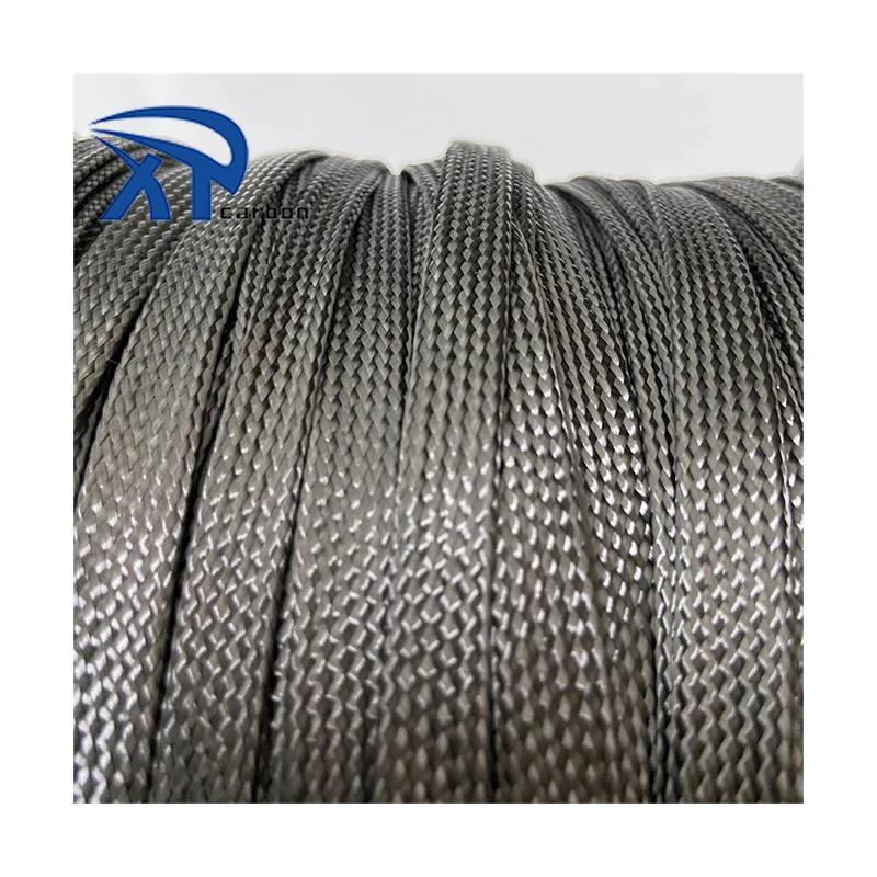 In Fibra Di Carbonio 12mm High Temperature Resistance Carbon Fiber Braided Steel Pipe Sleeve 25mm