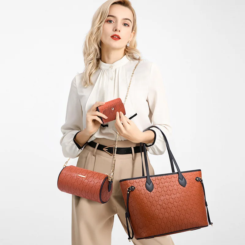 

Westal Bag Set 3pcs Women Fashion Handbags Wallet Chain Shoulder Bag Top Handle Tote Bags Women Handbags Ladies, Brown,black,white
