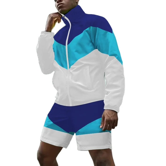 Custom Logo Men Jacket and Shorts Sweat Suit Summer Set Windbreaker Suit Boys Outfits Clothing Set Men's Shorts Tracksuit