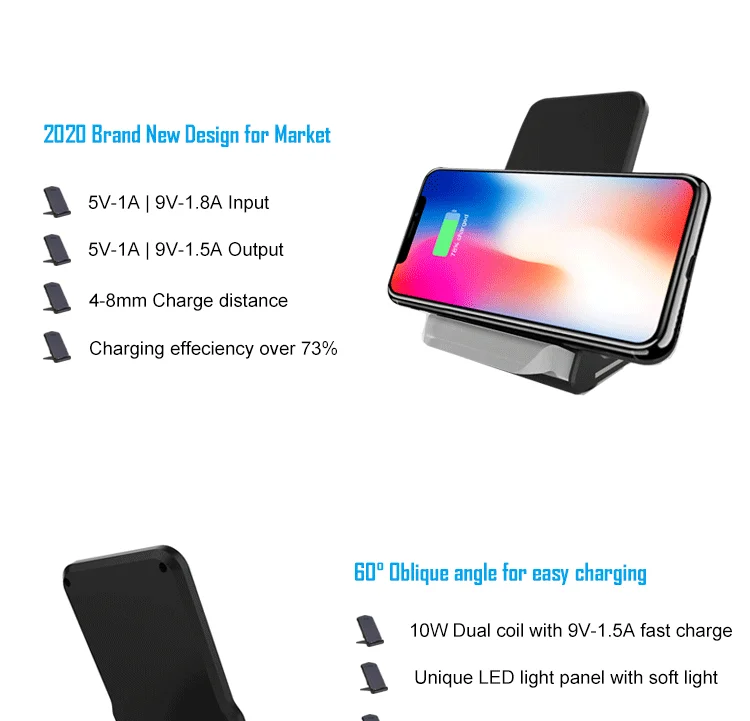 10W Fast Charging Stand Phone Holder Charger