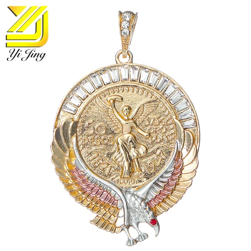 

The best European and American style design high quality zircon pendant charm of 18 k gold, Tricolor