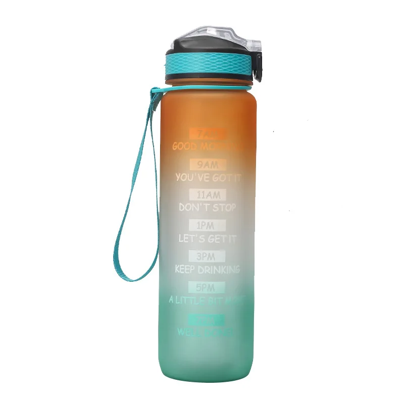 

Water Bottle With Time Marker Stylish Leakproof Bpa Free Motivational Courage Water Bottle For Sport And Fitness,32 Oz / 1 L, Accepted logo customized