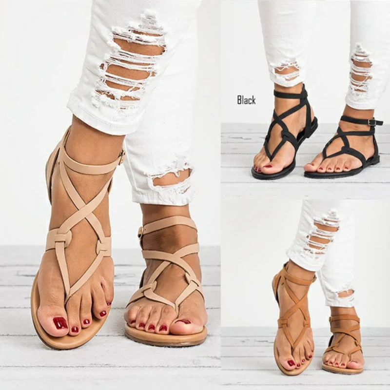 

LFZ-429 Plus Size Women's Sandals Flat Shoes Beach Summer Casual Plus Size Women Shoes Sandals Slipper for Women 2021