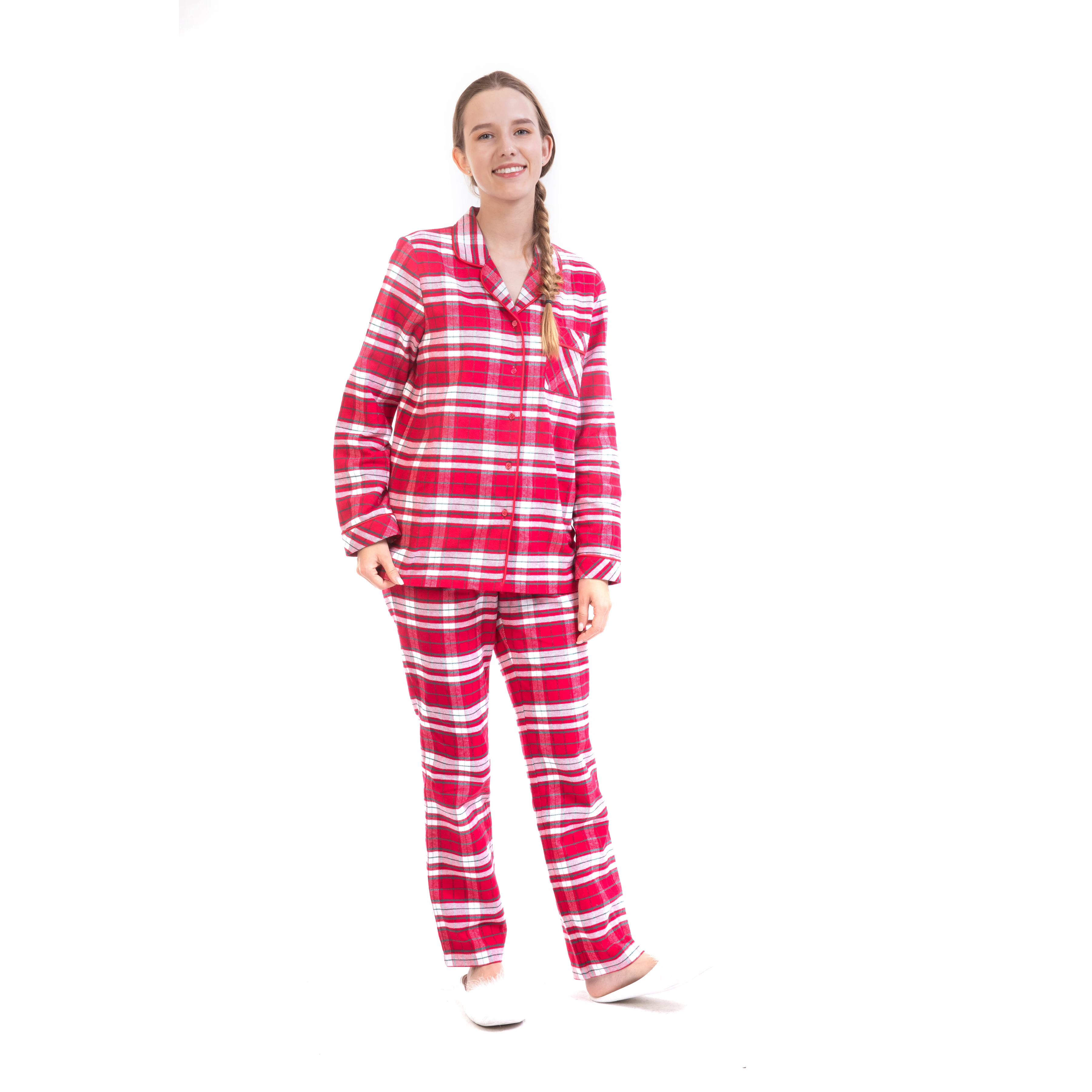 

Laddies pajamas 100% Cotton soft flannel luxury pajamas set, Customized color