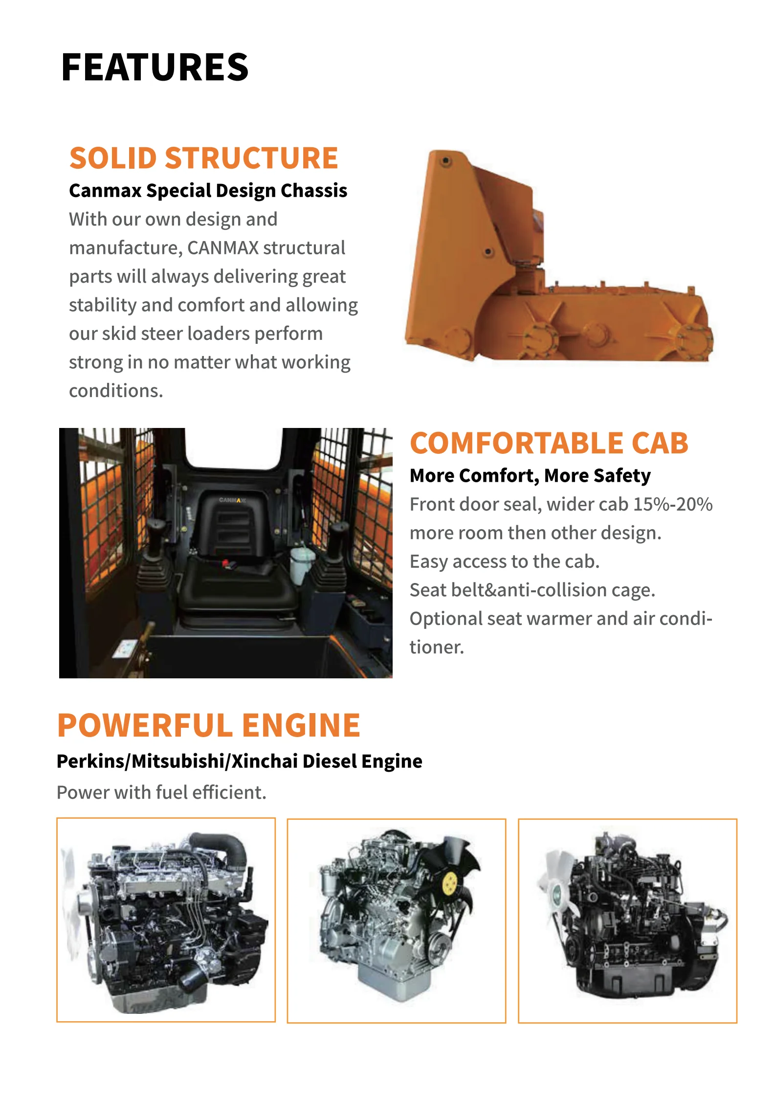 hai canmax css550 small skid steer loader with solid airless