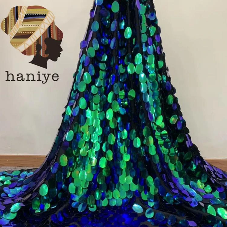 

Wholesale Haute Couture Fabric Full Small Square Pattern Shiny Sequence Lace Fabric 5yards