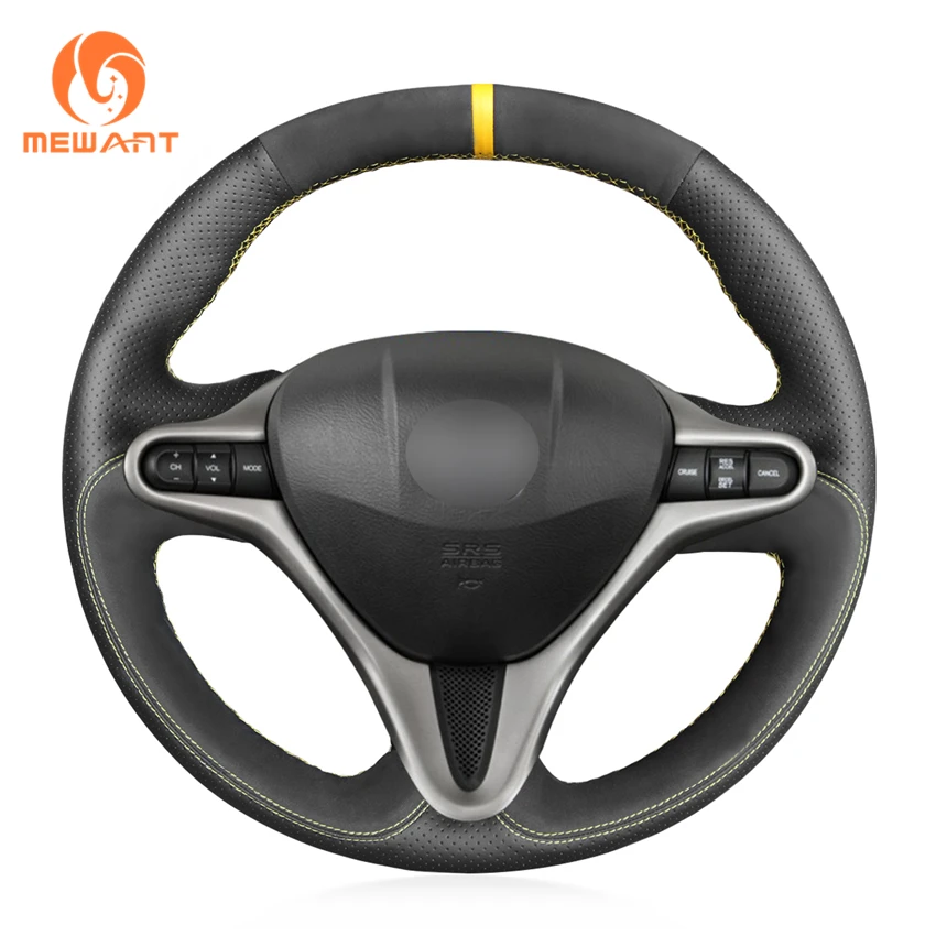 

Customized Hand Stitched Suede Leather Steering Wheel Cover for Honda Civic 8 8th Gen 2006 2007 2008 2009 2010 2011