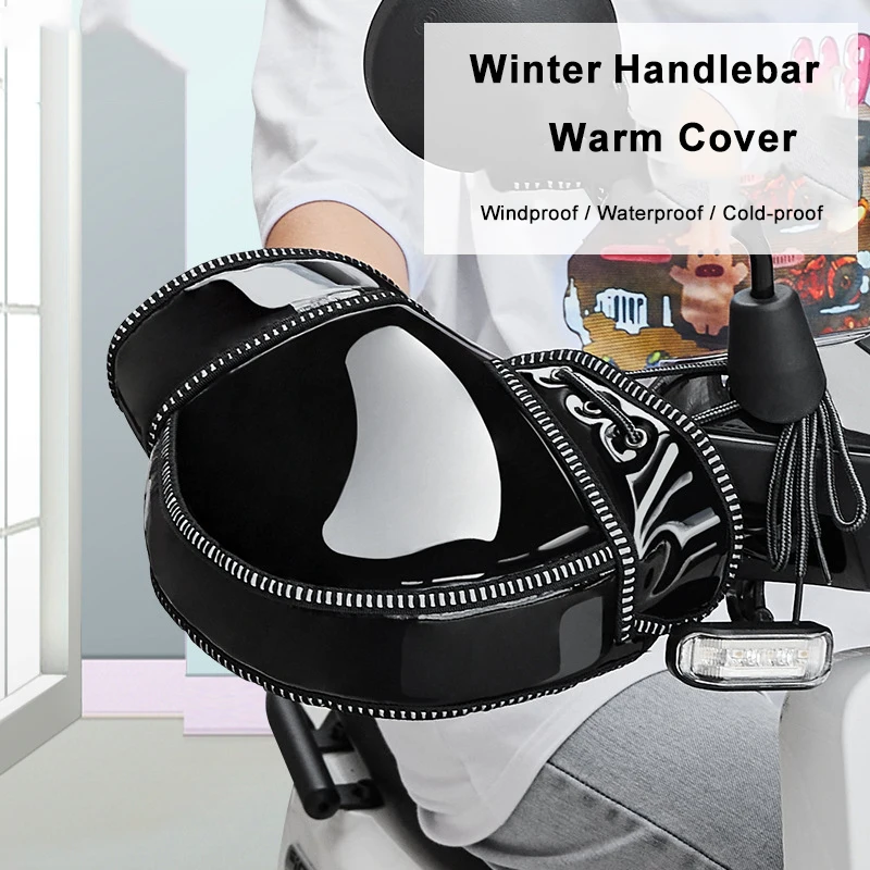 

Protective Motorcycle Scooter Thick Warm Handlebar Muff Grip Handle Bar Muff Rainproof Riding Winter Warmer Thermal Cover Gloves