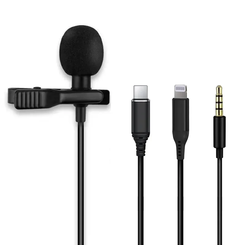 

Professional Hidden Lapel Lavalier Clip-on Type-C wired Microphone for Android Smartphone