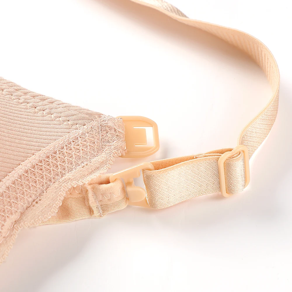 
Button Breast Feeding Bra Breathable Front Open Lace Nursing Bra Comfortable Soft Eco-friendly Cotton Maternity Underwear 