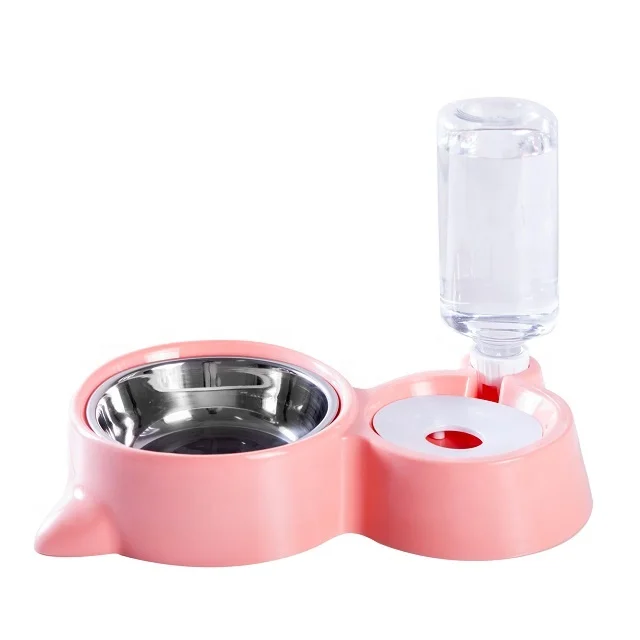

Automatic plastic stainless steel feeder travel double small pet cat water food bowls