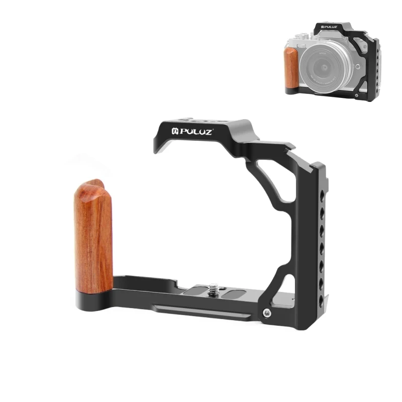 

Chinese Factory Camera Cage For Nikon ZFC PULUZ Wood Handle Metal Camera Cage Stabilizer Rig Camera Accessory