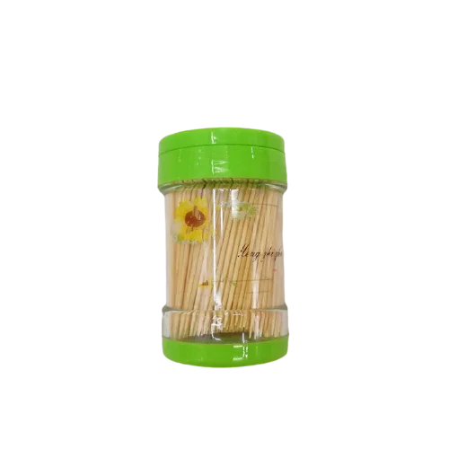 

Portable sharpener stick disposable appetizer tooth pick bamboo wooden toothpicks with wrapped pp can holder