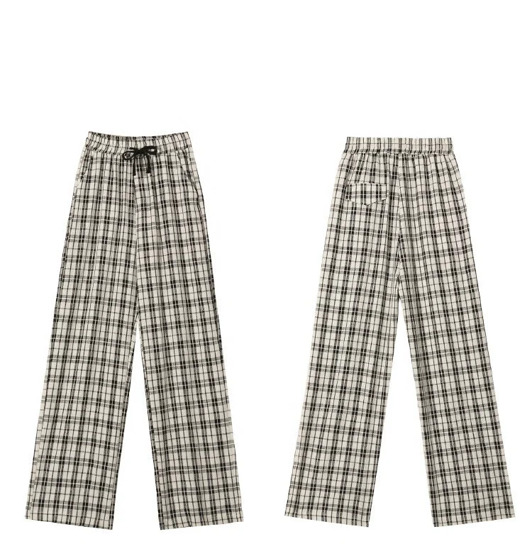 

Summer thin lace-up straight pants wide-leg Korean women's casual trousers