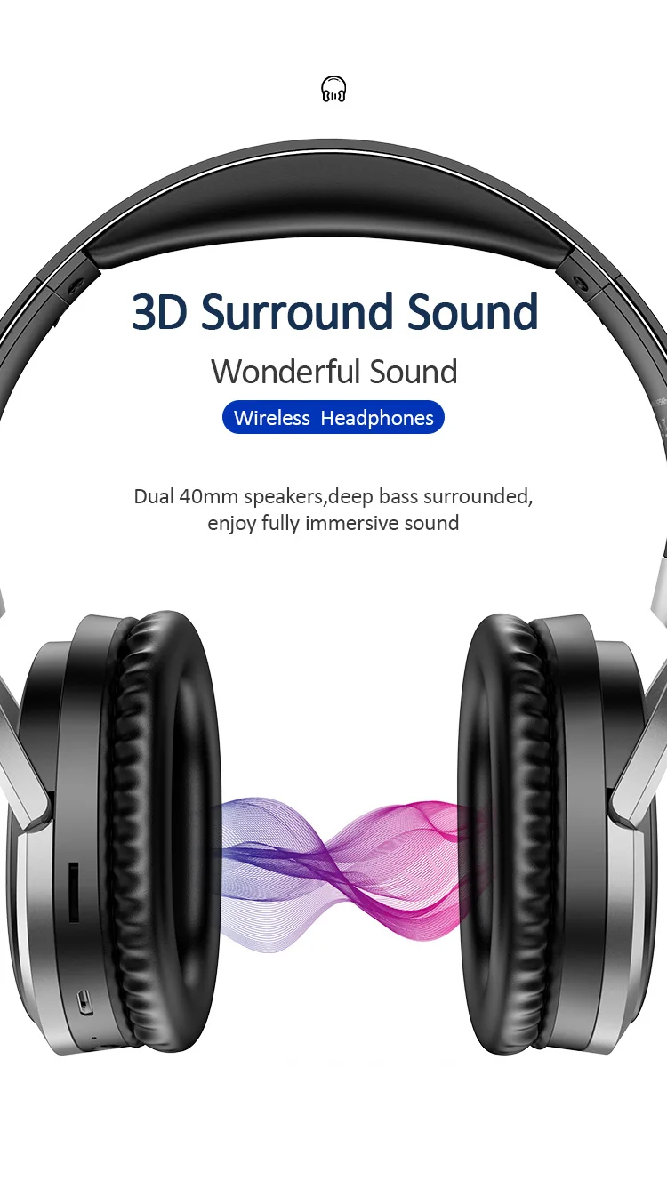 USAMS YN001 Noise Cancelling Studio Gaming Wireless Bluetooth Headset Headphones Wireless Headphones