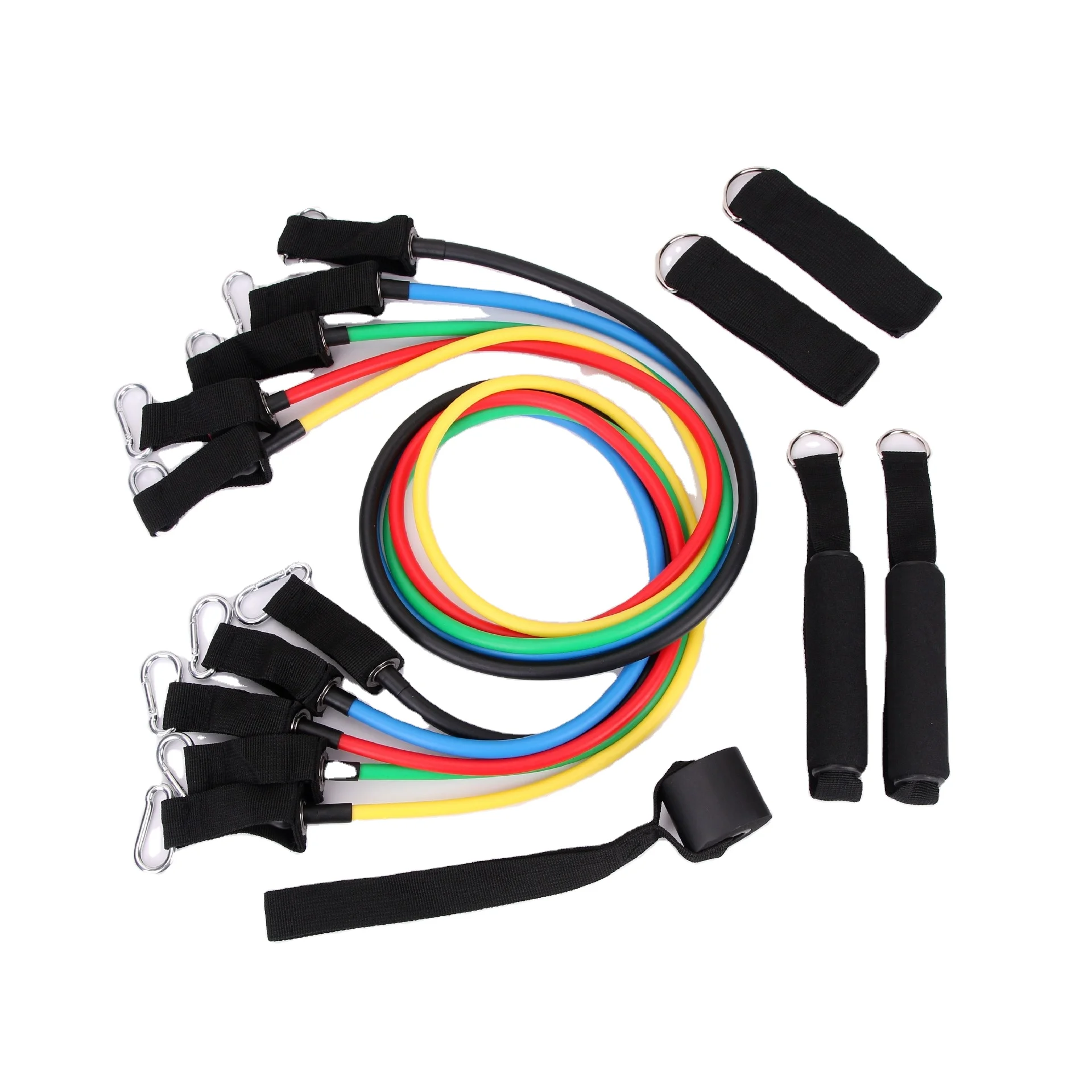 

Set Fitness Bands Elastic Bandas Resistance 150 lbs Sport Bands Resistance Tube Set 11 Pcs Resistance Bands