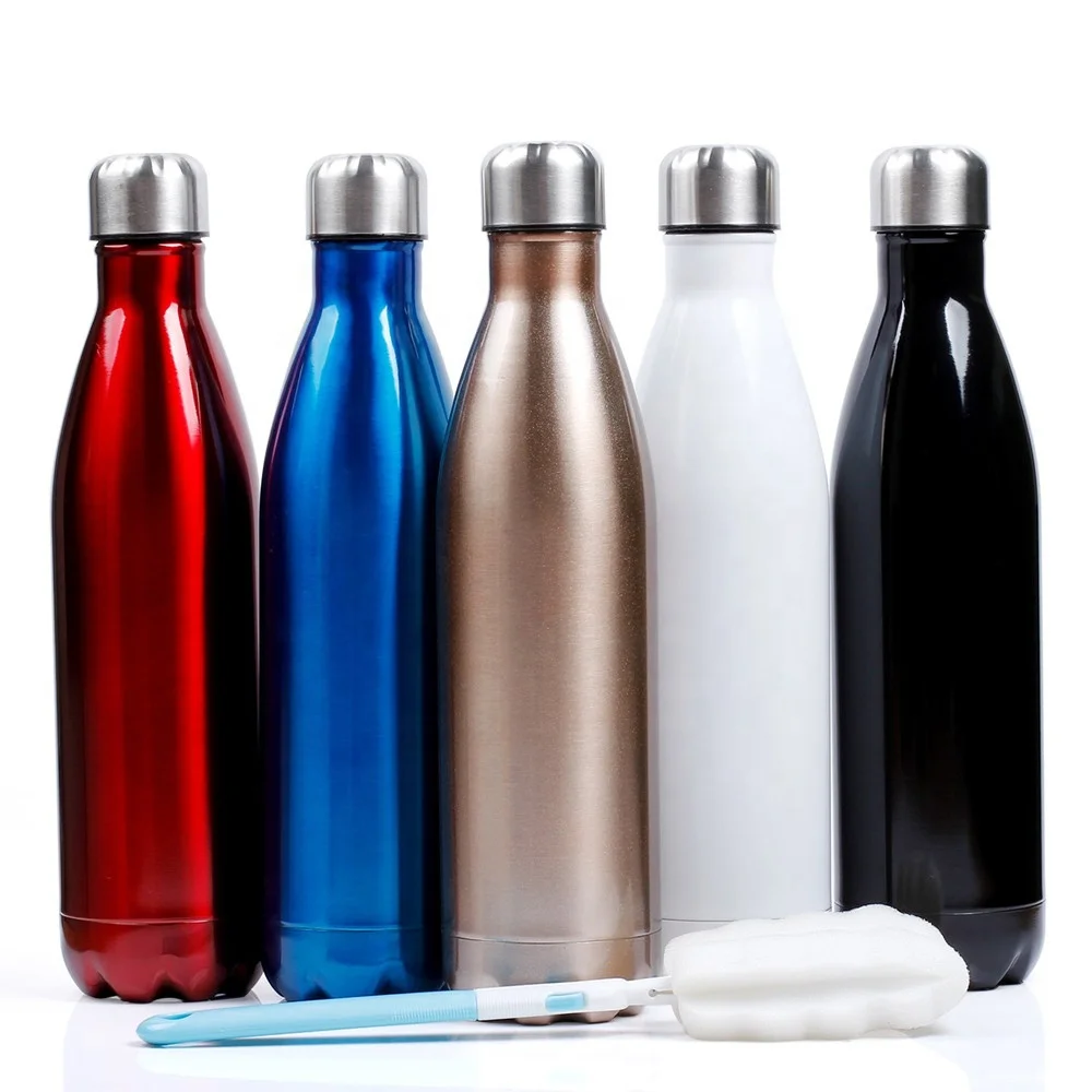 

Leak-Proof Double Wall Vacuum Insulated Cola Shape Sports Bottle 17 Oz Stainless Steel Vacuum Insulated Water Bottle, Stainless steel color/customized color