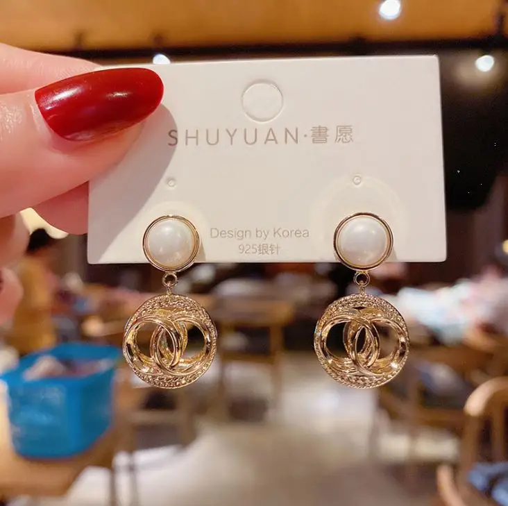 

S925 silver post Korean temperament fashion vintage hollow earrings personalized earrings women