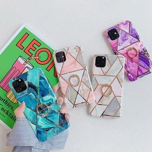 iPhone 11 Pro Max 6.5" Marble TPU Cover Ring Holder