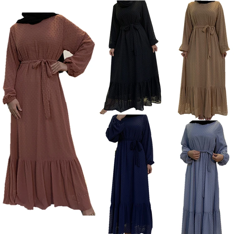 

GH-6294 Kaftan Loose Robe Long Sleeve Middle East Abaya Muslim Dresses Women Islamic Maxi Dresses