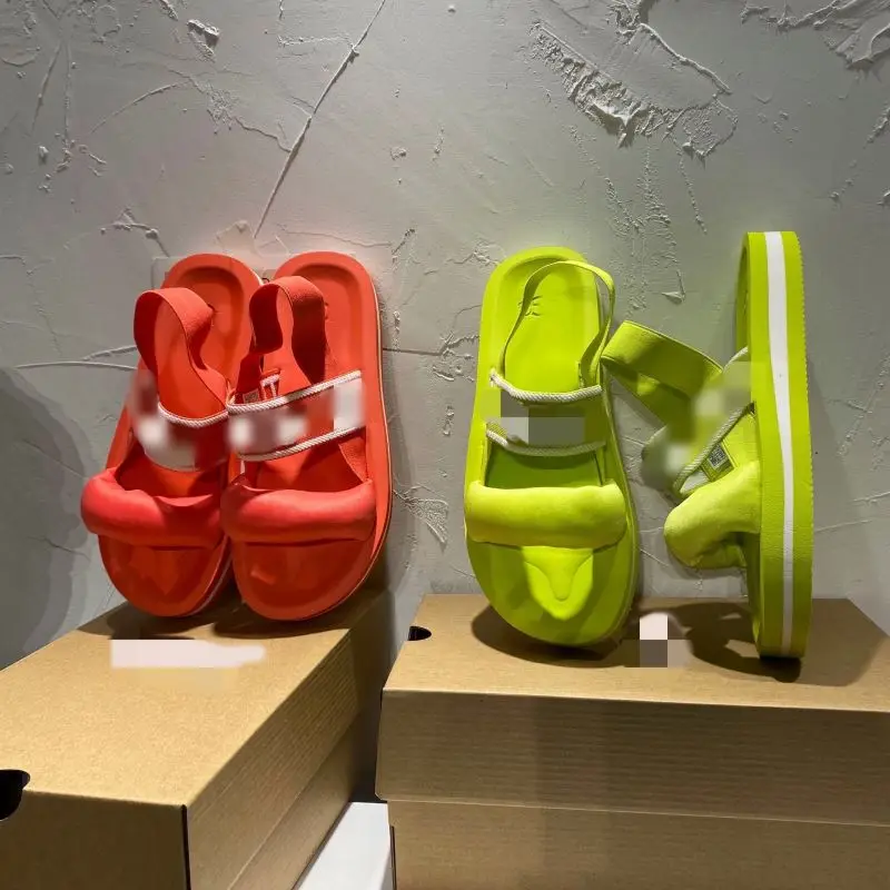 

2021 INS fashion new arrival summer ultralight sandals flat foam bottom fluorescent color outdoor casual sandals women shoes, Two colors or customized