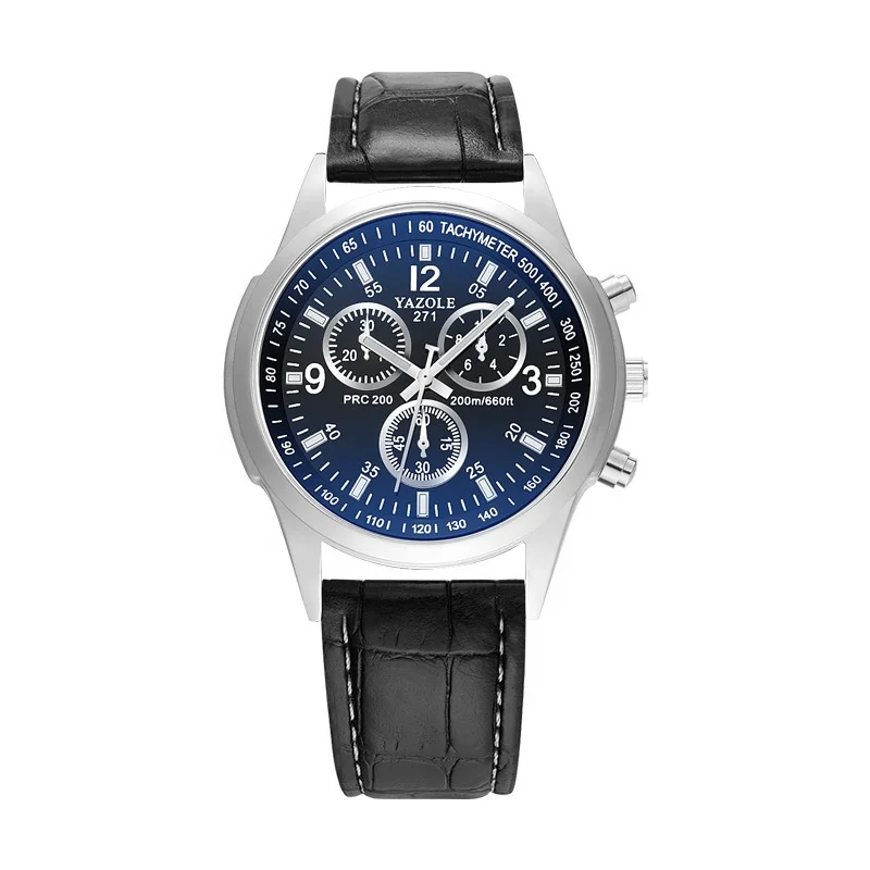 

Chronograph Sports Wristwatches Quartz Yazole Mens Watch Relojes Yazole