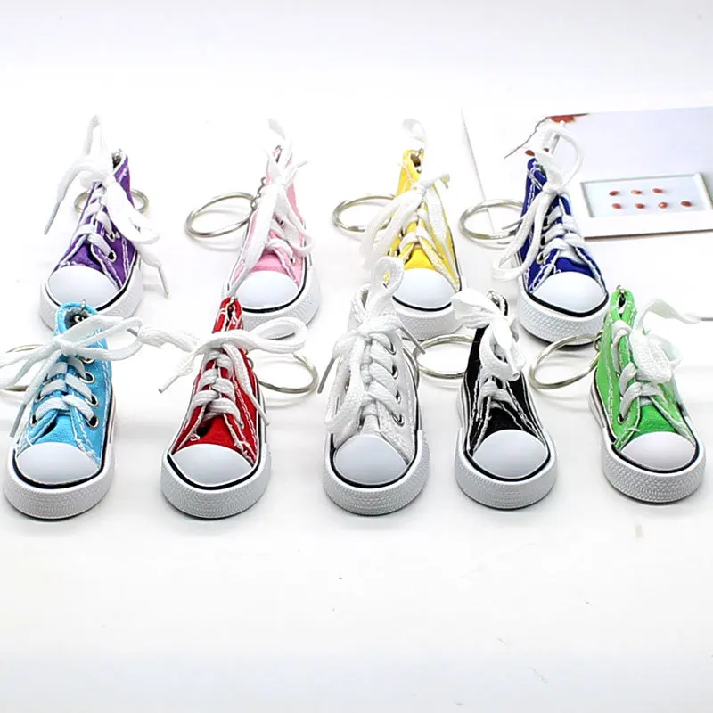 

Wholesale Mini Canvas Tennis Shoe Key Chains Color Sport Shoes Jewelry For Kids Bag Key Chain