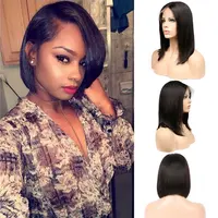 

Free Shipping 8 10 12 14 inch Bob Wigs Human Hair, Cuticle Aligned Brazilian Short Human Hair Lace Wigs