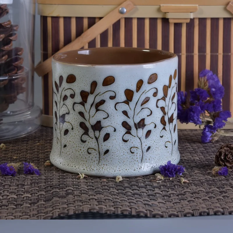 Handmade ceramic candle containers votive candle holders home decoration supply