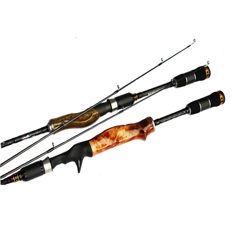 

2 Sections Wood Handle Spinning Casting Rod 1.98m 2.1m 2.4m ML/M/MH Carbon Lure Fishing Rods