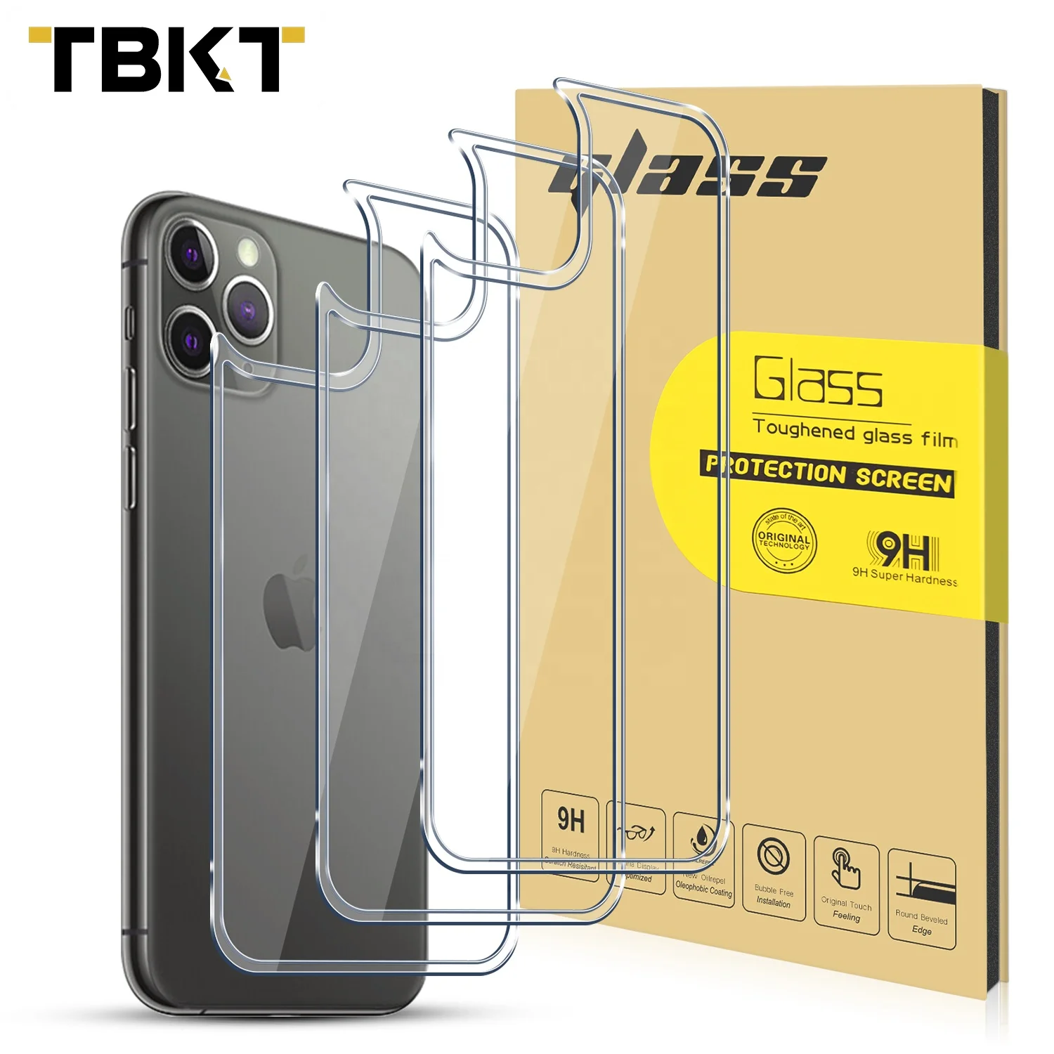 

Factory Supply 3D Waterproot Bubble Free HD Clear Mobile Phone Tempered Glass Screen Protector for iphone 11Por Max 6.5 Back