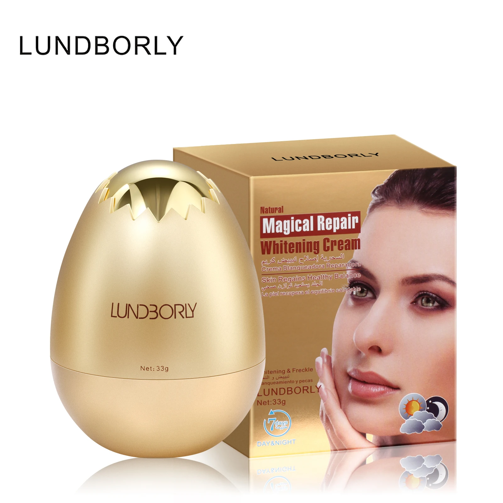 

LUNDBORLY facial moisturizing concealer brighten skin color cream 7 days whitening Lady cream