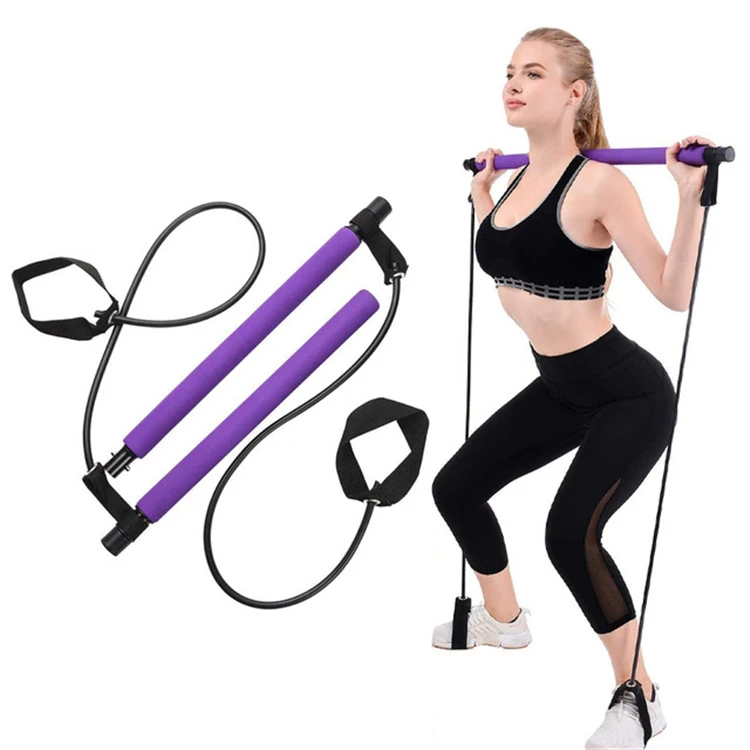 

Oyoga Portable New Pilates Bar With Resistance Band, Pink/purple