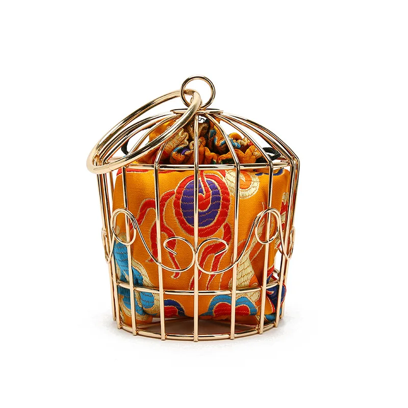 

2021 New Korean ethnic style birdcage bag chain shoulder cross body bags, 4 colors