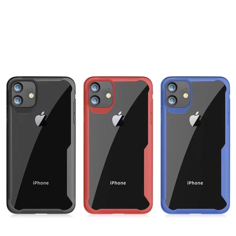 

Premium acrylic clear cover case Shockproof Rugged phone case for Samsung galaxy S10 E for iphone 11 pro max, Black,red, blue, gray