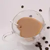 Commercial High end product pyrex glass heart shape coffee cup 250ml client logo acceptable