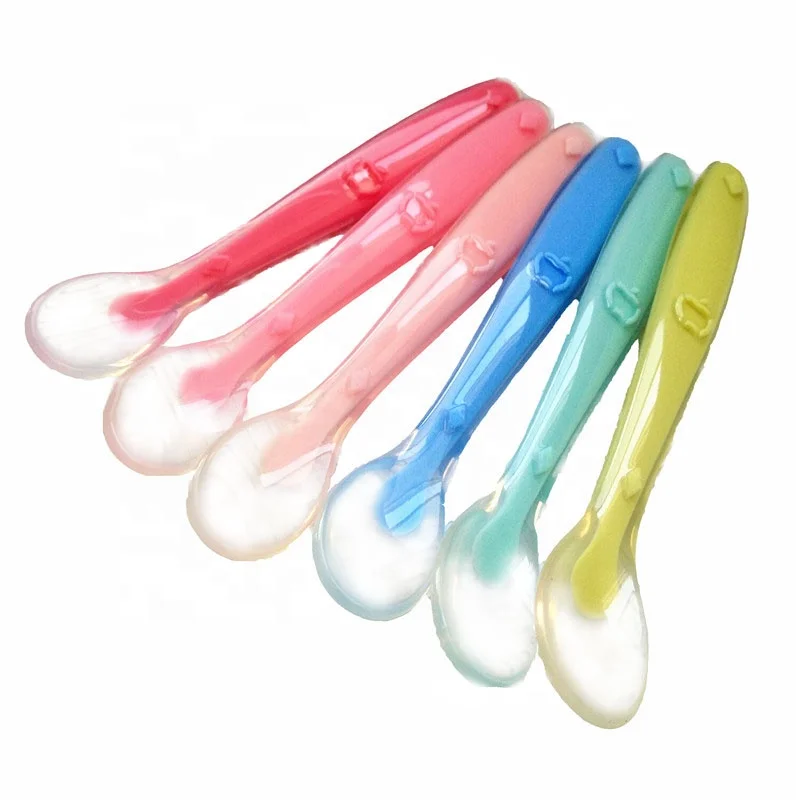 FDA approved BPA free soft feeding training silicone baby spoon